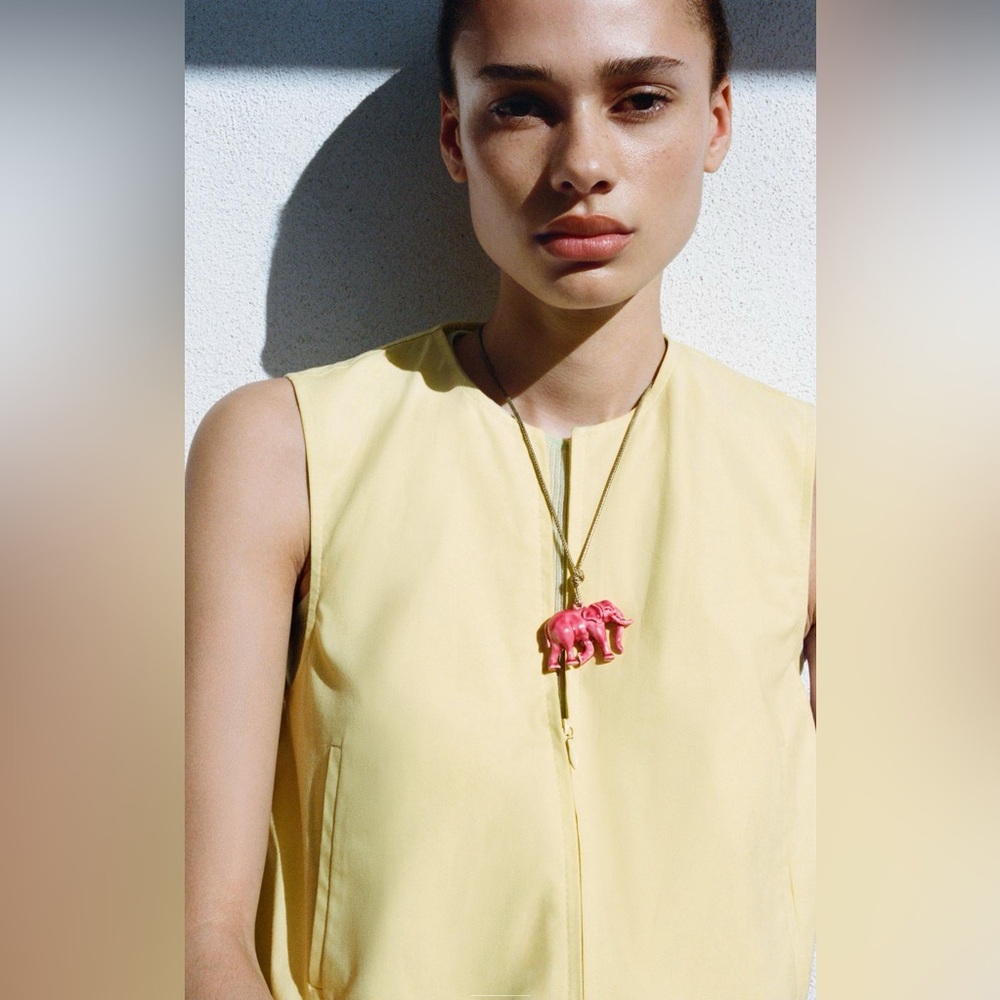 Zara Pink Elephant Necklace NWT